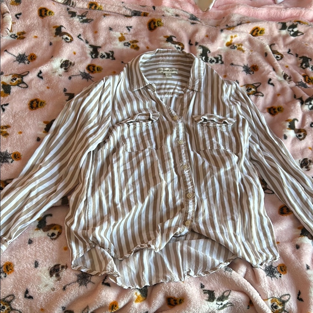 Striped Button-Up Shirt